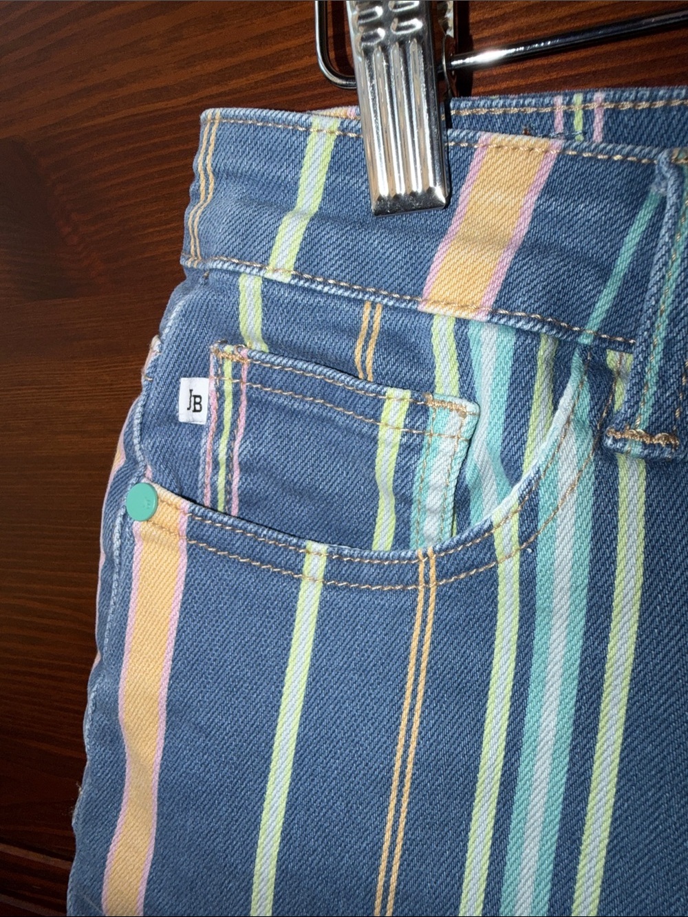 Judy Blue High Rise Frayed-Hem Striped Shorts - Lake Life - Picture 3 of 7